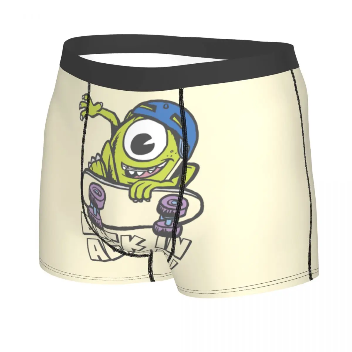 Custom Monsters University Mike Wazowski Underwear Stretch Back In Action Boxer Briefs Shorts Panties Soft Underpants For Male