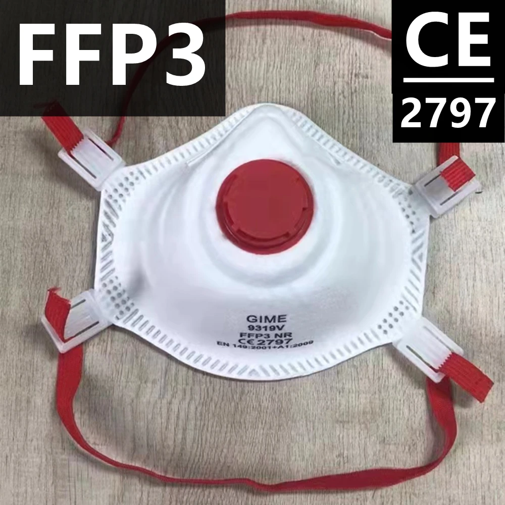 10 day delivery European CE 2797 certification ffp3 mask certified Breathing valve 99 filter fpp3 cup ffp 3 fp3 large face big