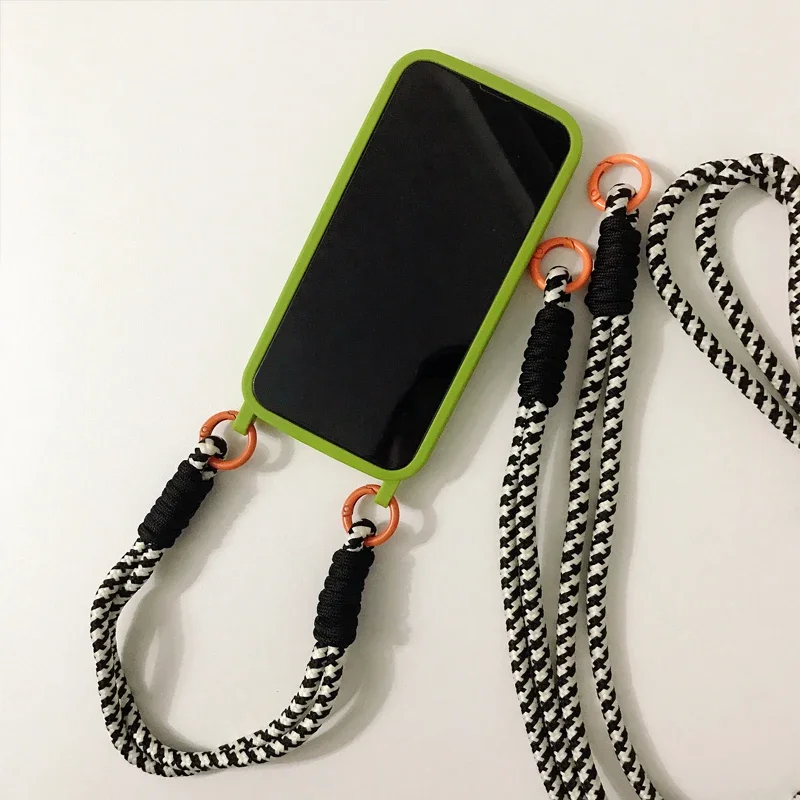 Funda de teléfono con protección contra caídas y cordón para collar cruzado, funda suave para iPhone 15 16 14 12 11 13 Pro Max XR X XS 7 Plus SE 20