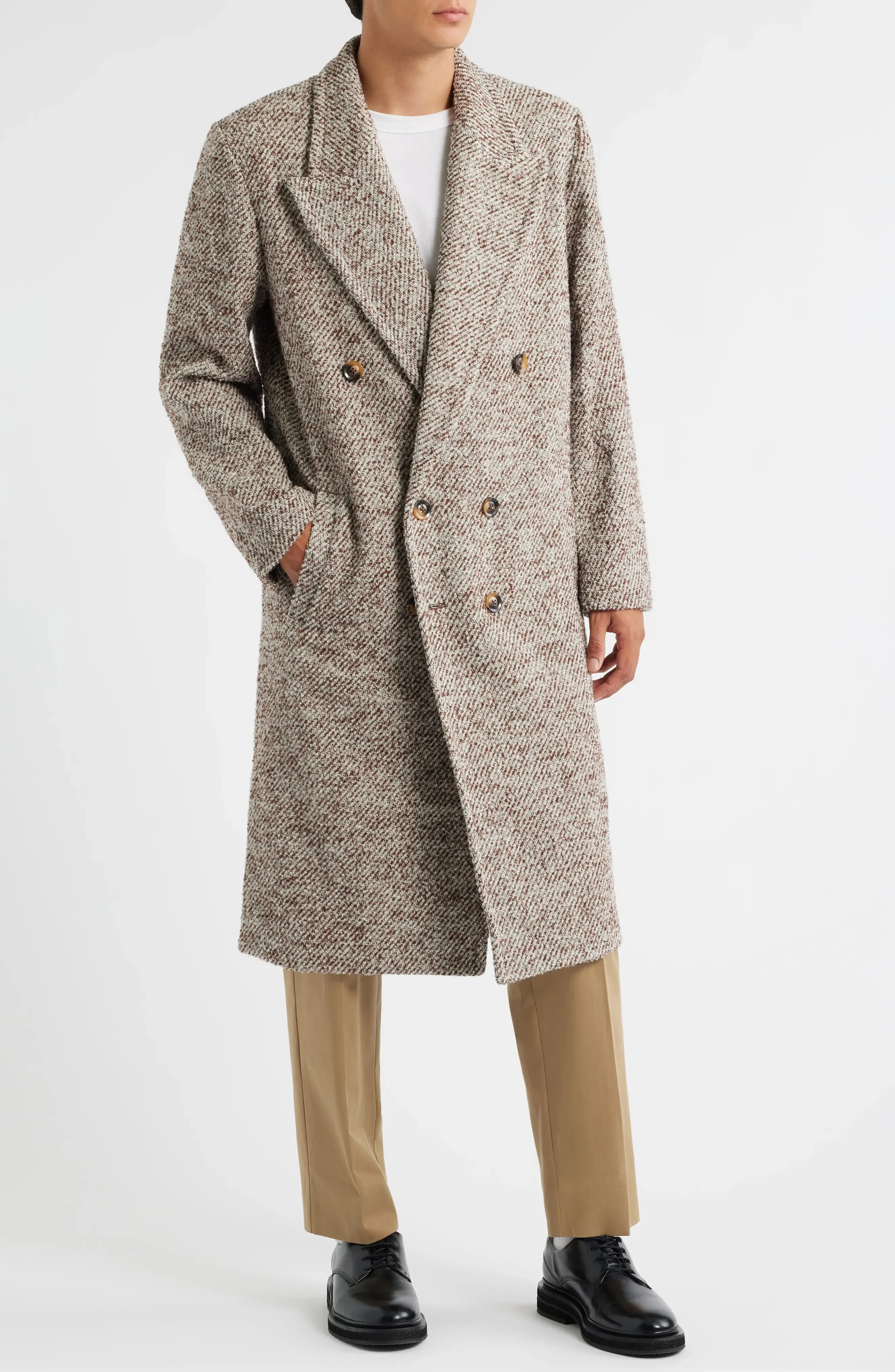 Cappotto di lana vintage a spina di pesce Fo rMen 1 pezzo grande risvolto manica lunga spessa elegante soprabito moda autunno inverno personalizzato