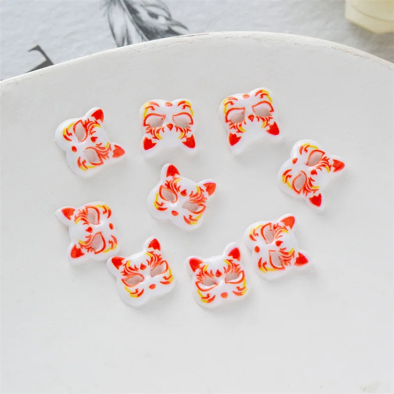 Nail Accessories Fashionable Hand Painted Unique Japanese Anime Fox Mask Cute Nail Accessories Hairy Fashion Forward Elegant