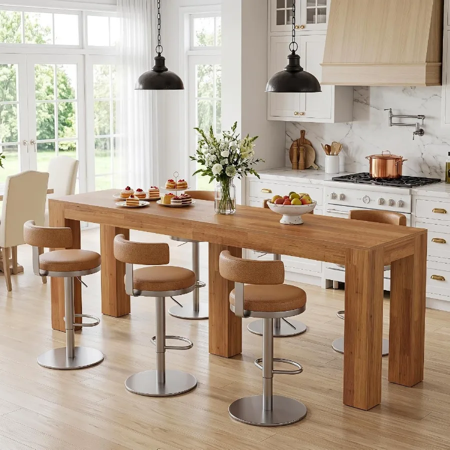 86.6-Inch Extra Long Bar Table, Rectangular Counter Height Table