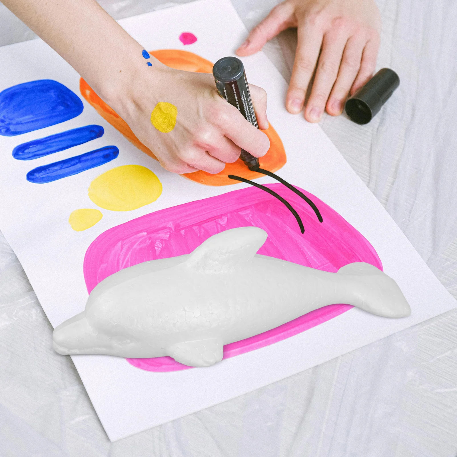 

Miniature Foam Dolphin DIY Sculpture Kit Ocean Animal Figurines for Crafting and Decorating DIY Projects Dolphin Modeling Kit