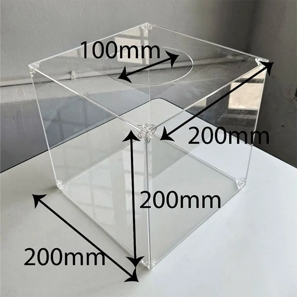 Gift Card Box 200mm/300mm Acrylic Lucky Draw Box Transparent Clear Acrylic Acrylic Display Box DIY Easy to Install Voting Box