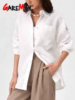 Spring White Women's Linen Shirt Long Sleeve Beautiful Blouses Elegant Basic Top Collar Yellow Blue Cotton Shirt for Women 5 Spring White Women's Linen Shirt Long Sleeve Beautiful Blouses Elegant Basic Top Collar Yellow Blue Cotton Shirt for Women 5