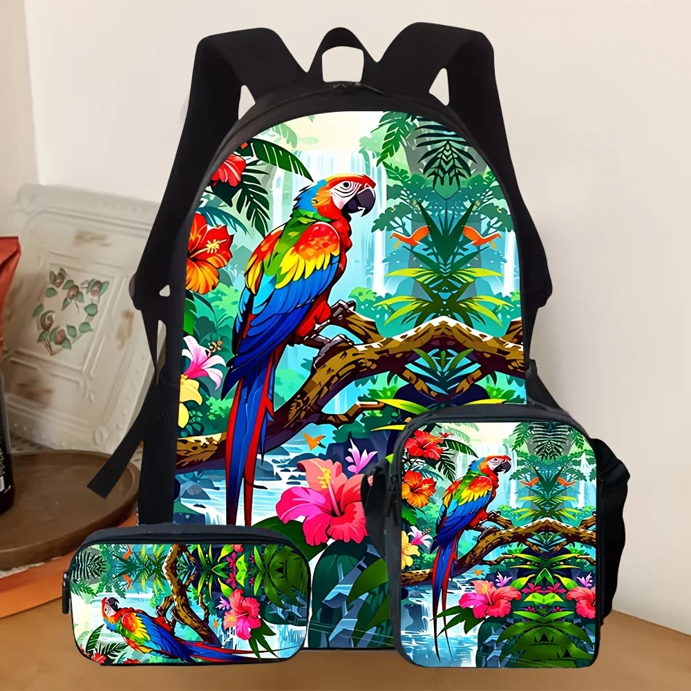 

3pcs Keepdo Tablet-Compatible School Backpack with Lunch Bag & Pencil Case Suitable for Boys & Girls, Tablet/Laptop Compartment,