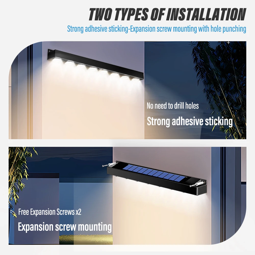 Outdoor Solar Powered LED Wall Light, LED Sign Light, Garden Landscape Light with Intelligent Light Control