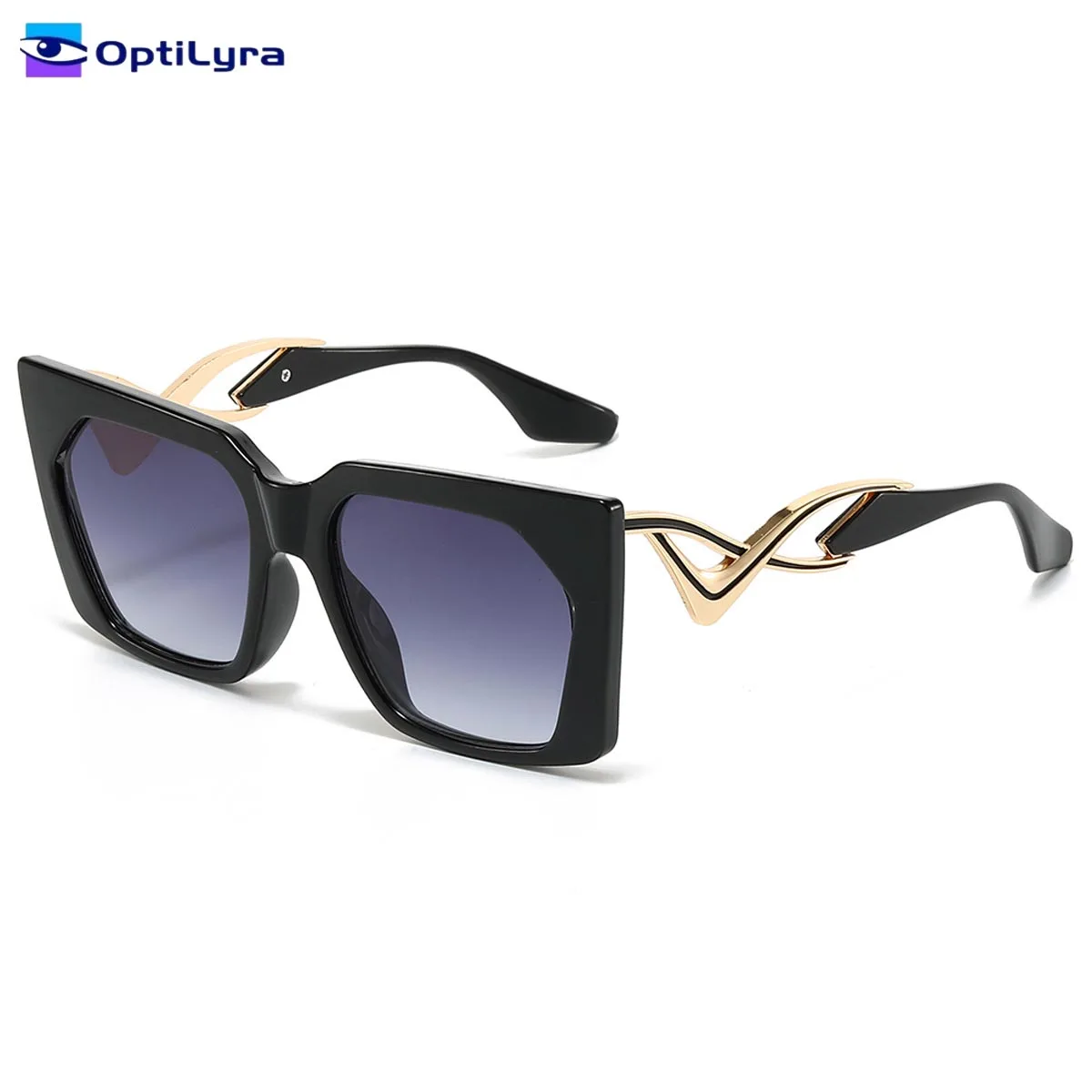 

OptiLyra Brand Unisex Fashionable Metal Irregular Hollowed-Out Sunglasses For Outdoor Travel And Driving UV400 Protection