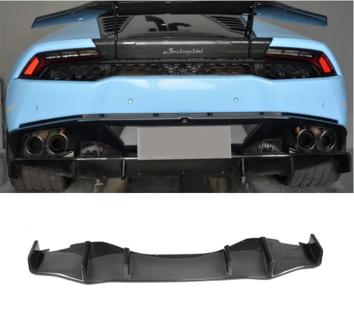 For Lamborghini Huracan LP580 LP610 2014-2020 Real Forged Carbon Fiber Rear Bumper Trunk Diffuser Spoiler Cover