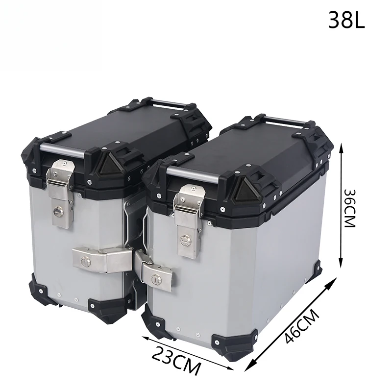 

Высококачественный универсальный боковой кронштейн для крепления, водонепроницаемый, противоударный, алюминиевый, 38-литровый боковой кофр для мотоцикла с быстрым замком