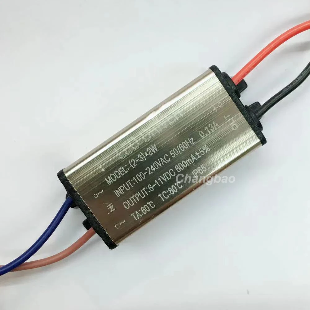 (2-3)X2W Constant Current Led Driver 6-11V DC 600mA Waterproof IP65 10W Led Power Supply