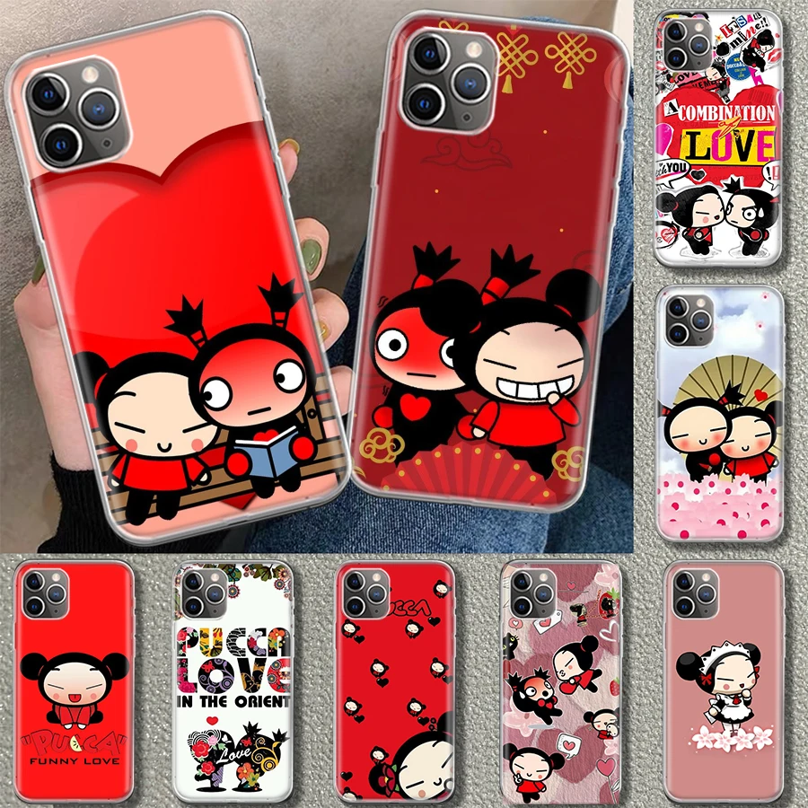 Cute Cartoon Pucca Garu Phone Case Cover for iPhone 11 12 13 14 15 16 Pro Max Apple X XS XR 7 Plus 8 + Art Customized Fundas 11 