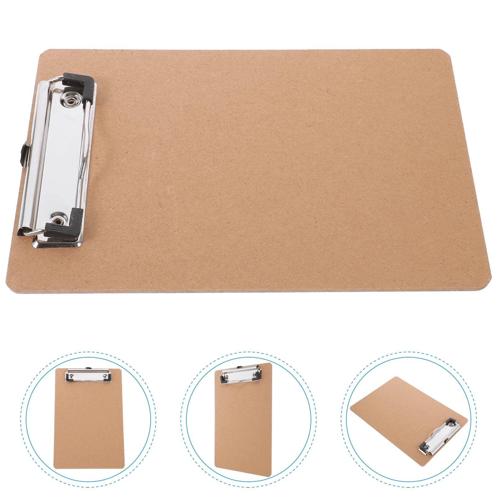 

5Pcs Office Clipboard Portable Writing Support Board Wood Iron File Folder Document Organizer Multi-Function