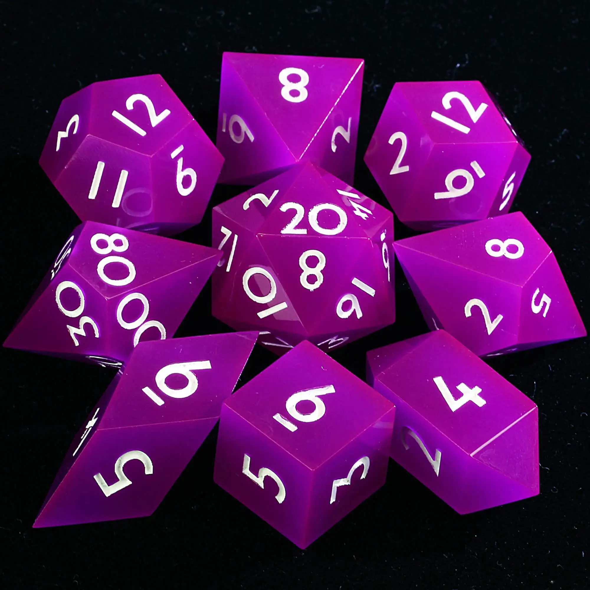 

9 Polyhedral Resin Set DD Dice Ghost Flame Pupil