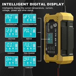 Cargador inteligente de baterías AGM/GEL impermeable con pantalla LCD