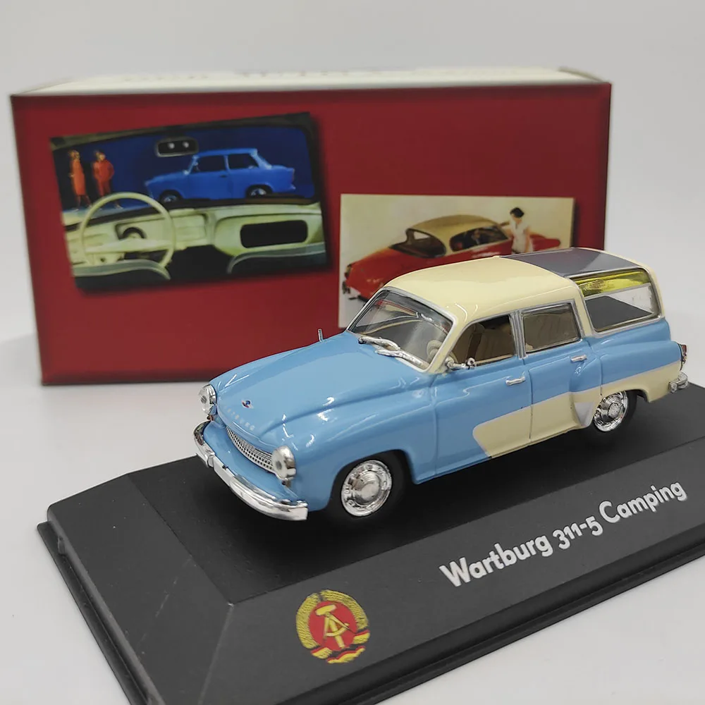 

Diecast Atlas 1/64 Scale East German Wartburg 311-5 Camping Alloy Car Model Collectible Toy Gift Souvenir Display Ornament