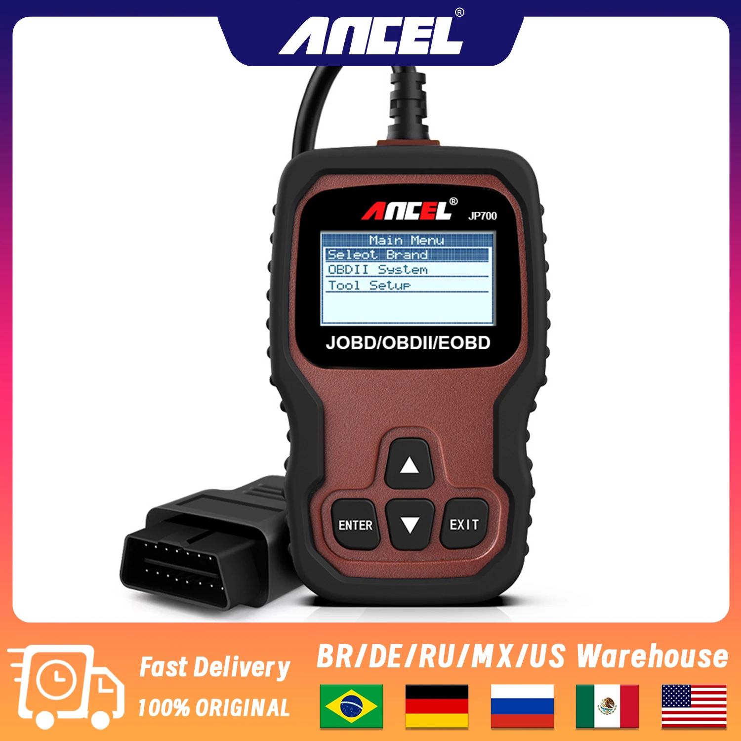 ANCEL JP700 OBD2 Auto Scanner JOBD Japanese Car Automotive Diagnostic Tool For Toyota Nissan Honda Mazda Mitsubishi Scanner Tool