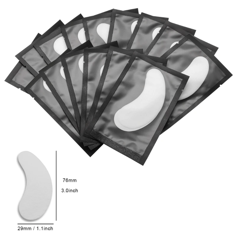 Cskess 500 pares de remendos de extensão de cílios, enxertia de cílios postiços sob almofadas para os olhos, sem fiapos, extensões de cílios postiços, remendo de papel para os olhos