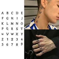 1pc Letter Finger Waterproof Temporary Tattoo, Lasting 1-2 Weeks, Semi-Permanent Tattoo Color, Non-Reflective Fake Tattoo