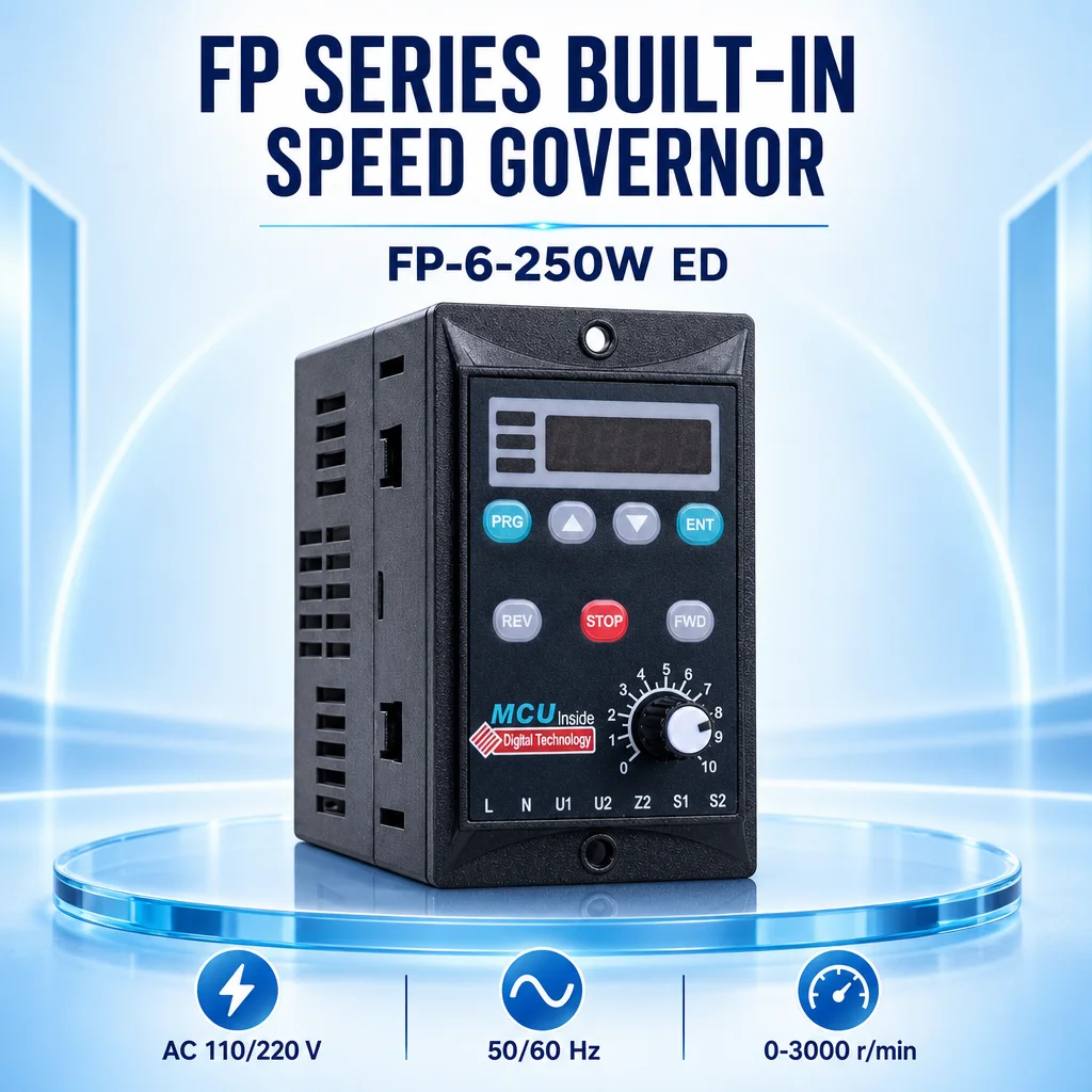 Built-In Motor Speed Controller AC220V 6-250W Digital Speed Regulator Forward/Reverse Quick Stop IP20 Protection Electronic