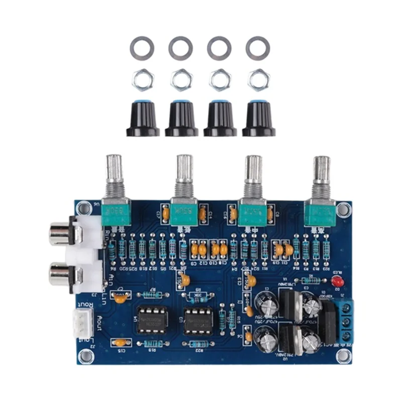 

DIGIT-Amplifier NE5532 Preamp Preamplifier Volume Tone Control Finished Board Treble Midrange Bass EQ DIY Dual AC 12V - 18V