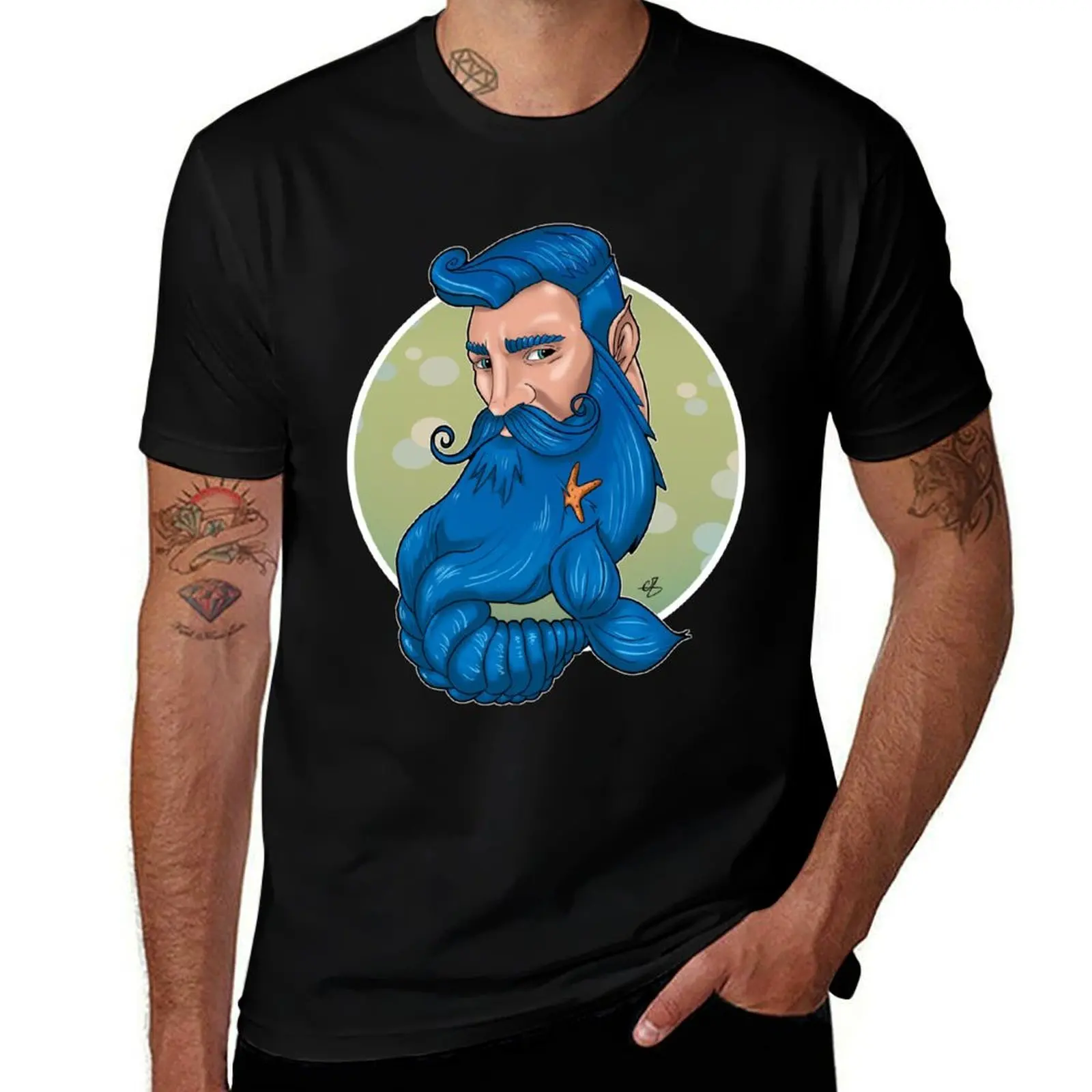 

Merman Beard T-Shirt graphic t shirts for man cotton tshirt 100% T-Shirt