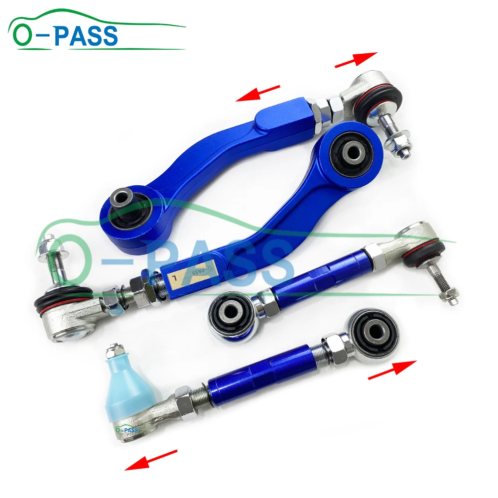 OPASS Adjustable Rear Control arm Set For BMW X-Series X5 E53 1999- 33321095414 33326770859 4 Pieces