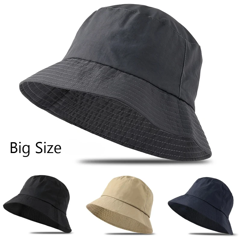 Men Large Size Bucket Hats Couples Plus Size Sun Hats Women Big Head Waterproof Fisherman Cap Summer Sunscreen Panama Casquette