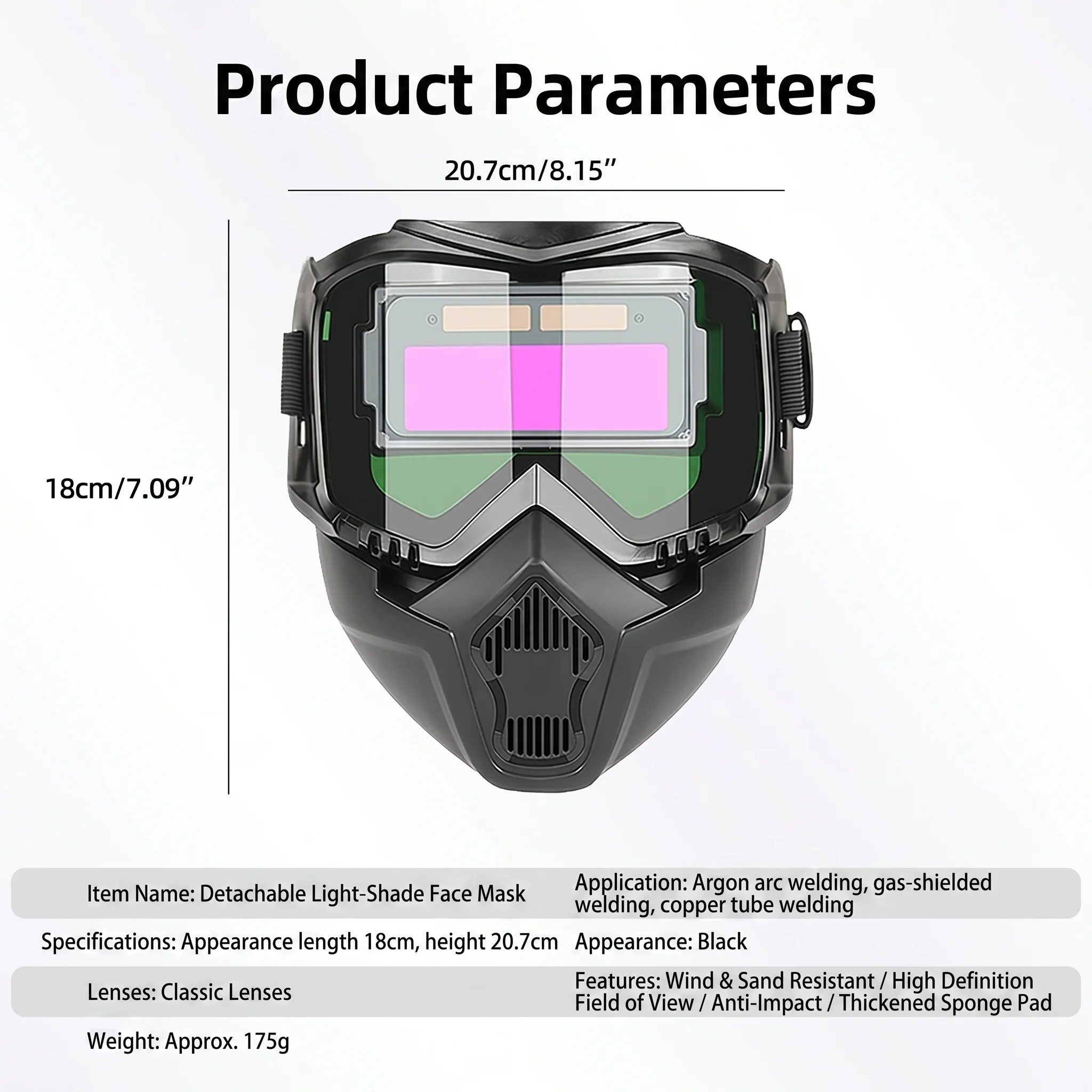 Harley Automatic Light-Adjusting Solar-Powered Welding Mask - Welder's Head-Mounted Protective Face Shield Helmet