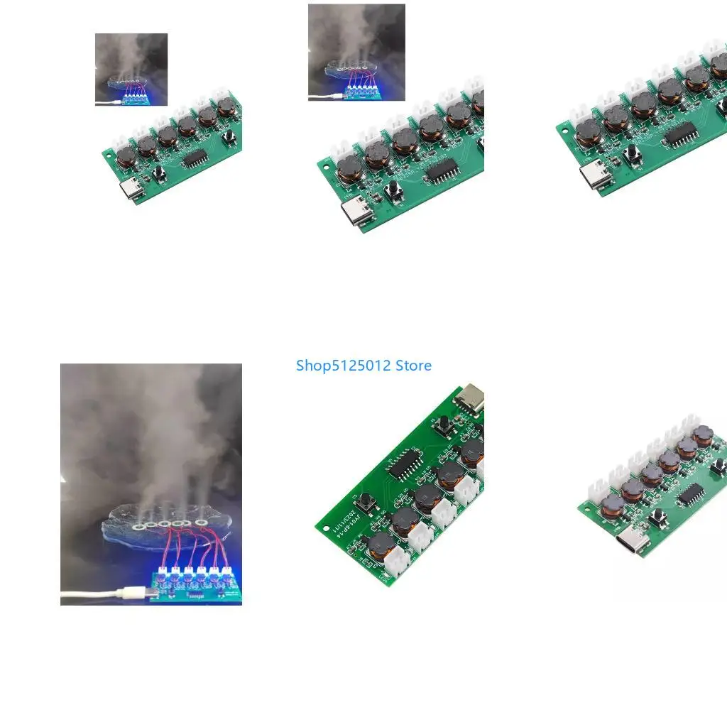 G8TC Professional Mist Maker Module With 6 Independent Sprays Heads Atomization Control Board Humidifier Circuit Board