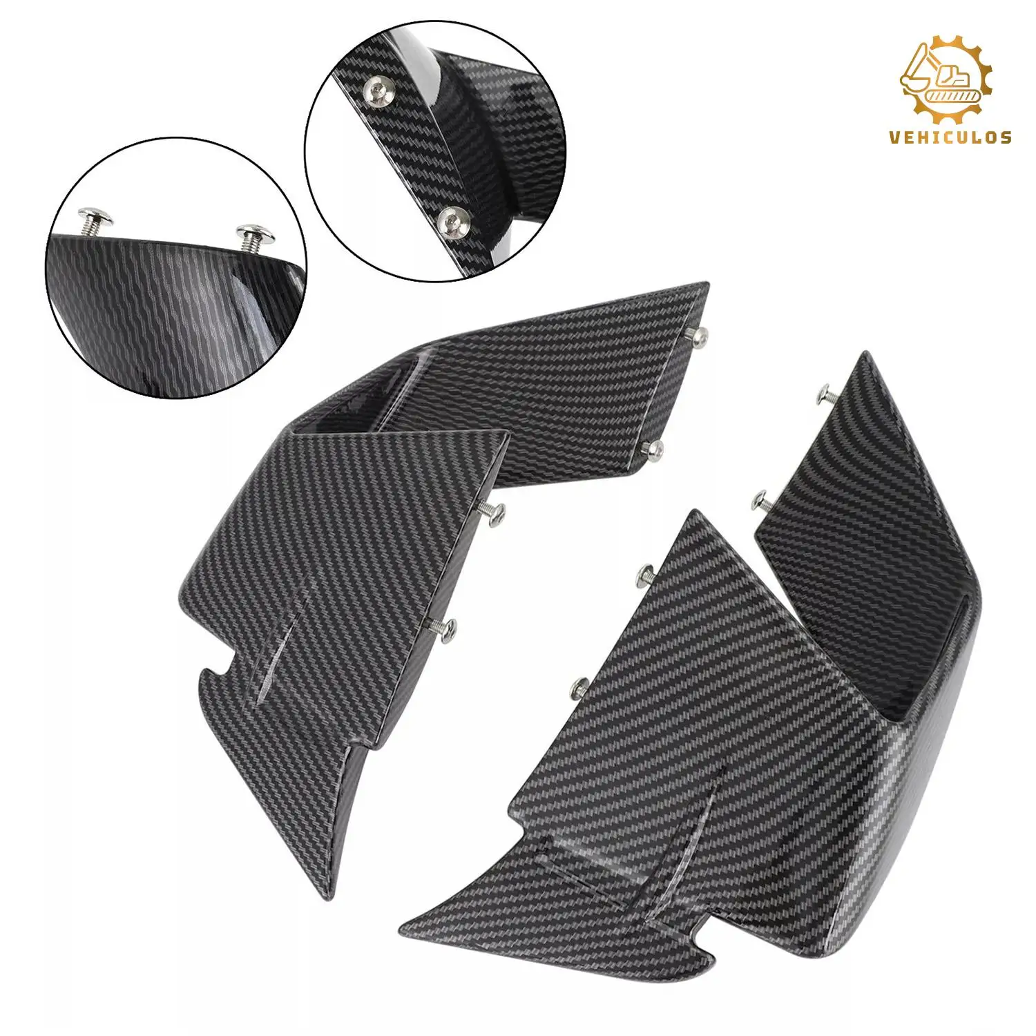 

Front Winglets Spoiler Kit For BMW S1000RR 2019-2022 M1000RR 2020-2022 Gloss Carbon Fiber Look Aerodynamic Downforce Upgrade