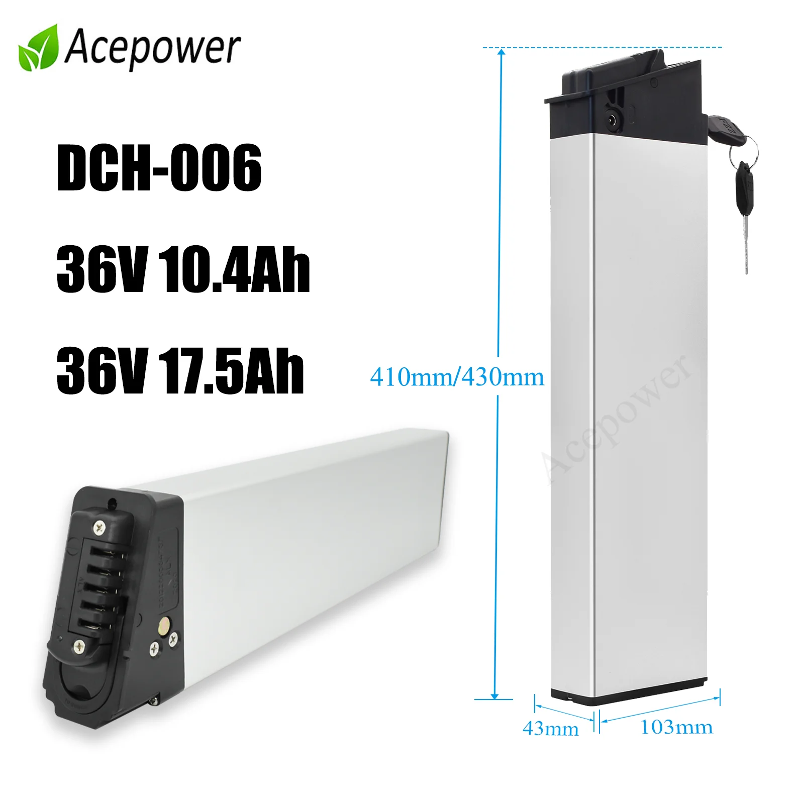 Image of Für ADO A20 Fiido M1 Faltbares Elektrofahrrad Ersatzakku DCH006 36V 10.4Ah 12.5Ah 17.5Ah Für MATE Bike Ersatzbatterie