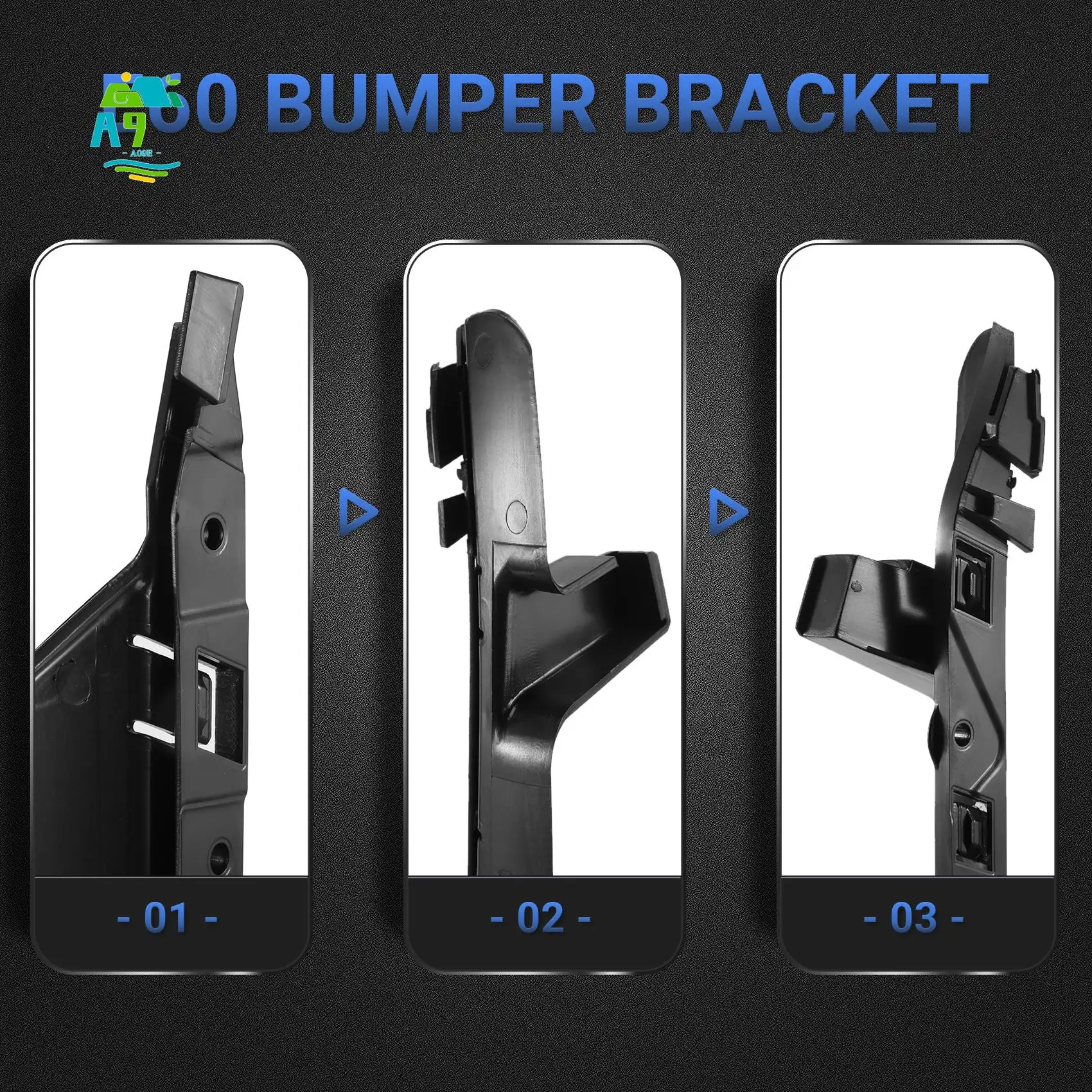 

A09E-Pair Front Left Right Bumper Guide Support Bracket 51117033705 51117033706 For-BMW E60 E61 525I 528I 530I 545I