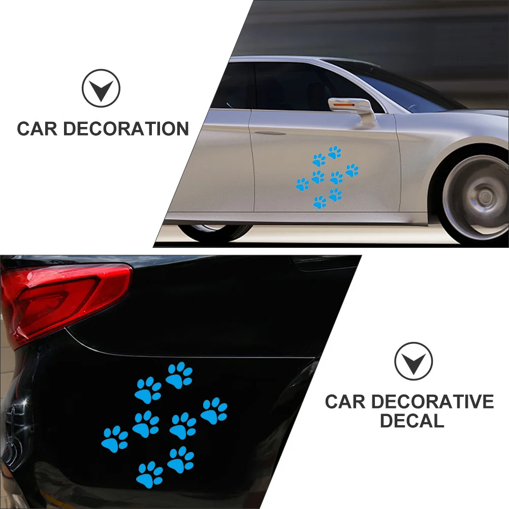 

24Pcs Cat Footprint Car Sticker Premium PVC Decals No Traces After Tearing Off Fun Car Decoration Lovely Stickers