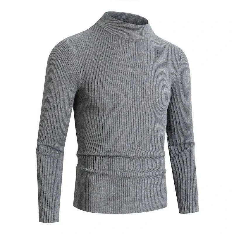 Jeu d'animaux automne hommes col montant chandails à manches longues col roulé pull hiver chaud rayures basique tricot froid Blouse