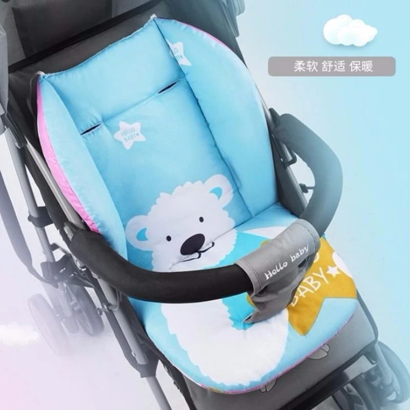 

Baby Stroller Seat Cushion Warm Safe Pad Roller Coaster Four Season Cotton Pad Stroller Cushion Children's Stroller Cushion