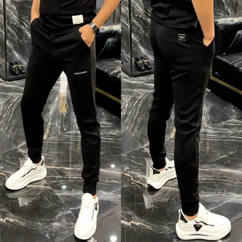 Plush Casual Pants for Men Slim Fit and Versatile Trendy Internet Celebrity Men's Casual Small Foot Bath Pants