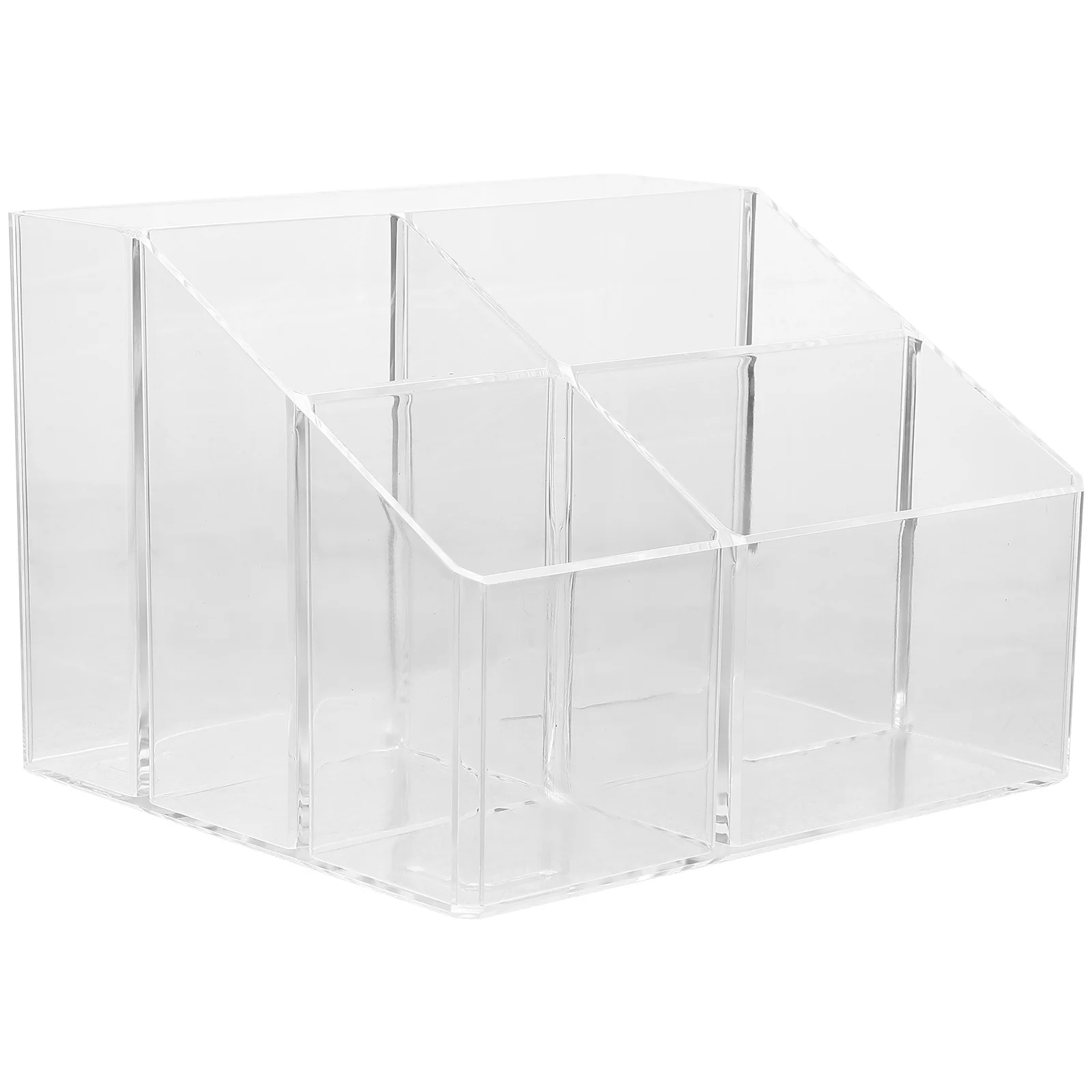 

Desktop Storage Box Clear Acrylic With Compartments For Pens Pencils Makeup Brushes Office Organizer Desk Pencil Holder