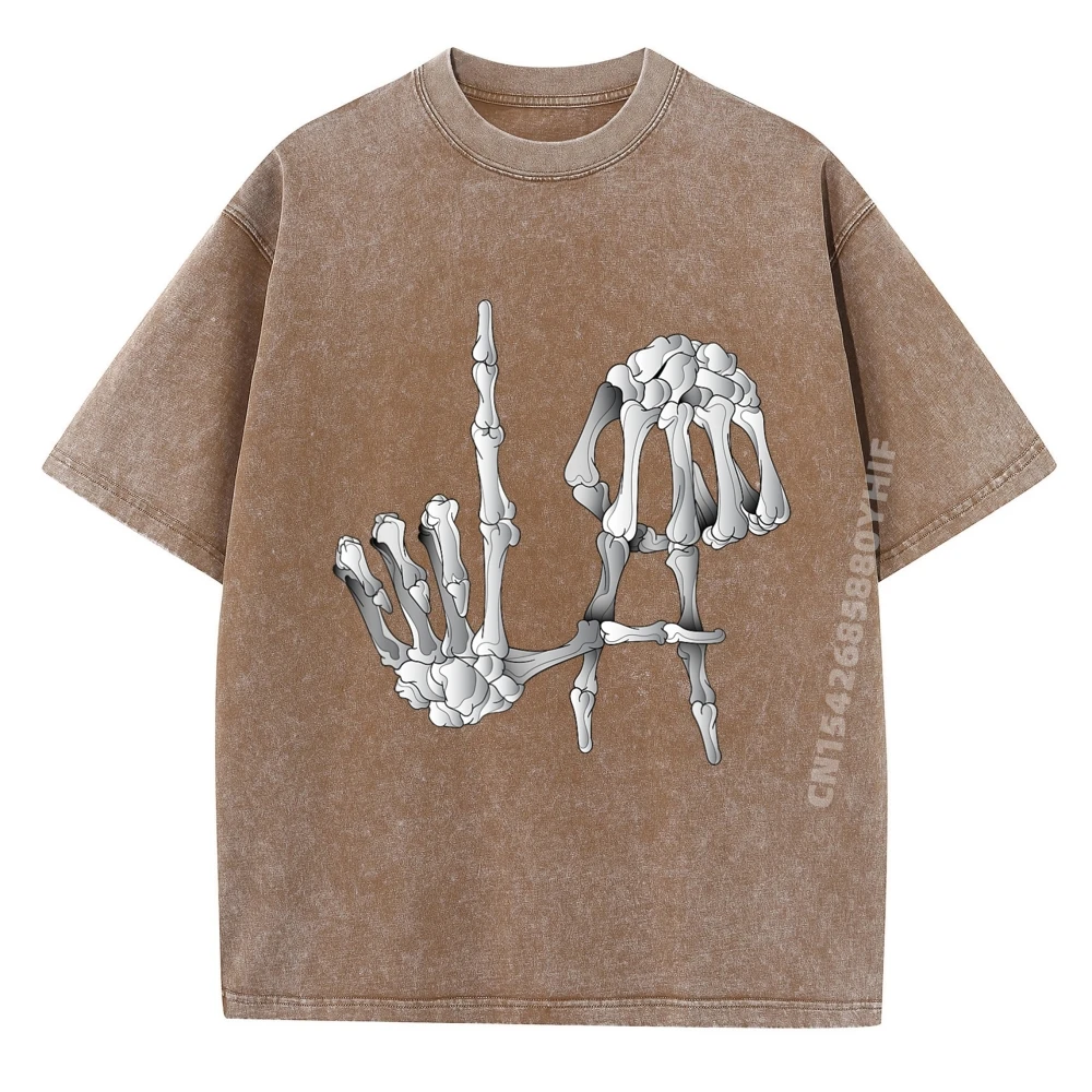 الهيكل العظمي العظام الأيدي لا لوس بلايز و تيز الجرافيك تيز رجالي الشارع الشهير غسلها تي شيرت الهيب هوب قميص رجالي #4