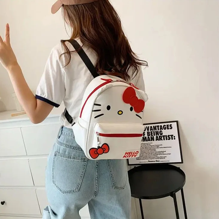 Sanrio Hello Kitty Ladies Backpack Cartoon Anime Cute Waterproof Backpack Stitched Student Bag Kids Girls Backpack Baby Bag