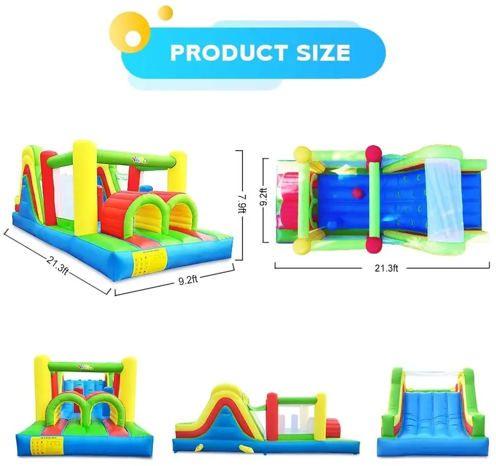6.5*2.8*2.4m Inflatable Bounce House Obstacle for Kids Inflatable Games Toys Slide Bouncer Jumping Big Trampoline Castle