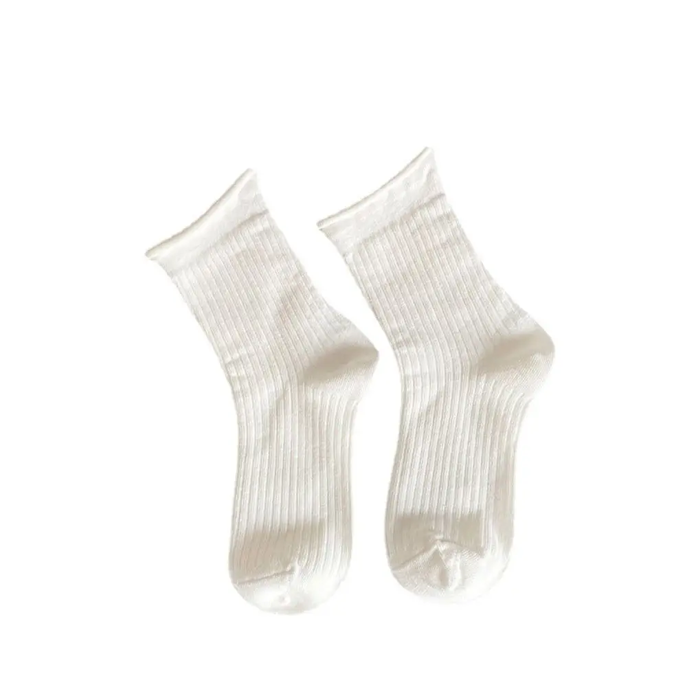 Chaussettes à rayures vintage pour filles, style Harajuku, chaussettes JK blanches, chaussettes à volants Lolita, chaussettes en coton pour femmes, diamant, streetwear doux