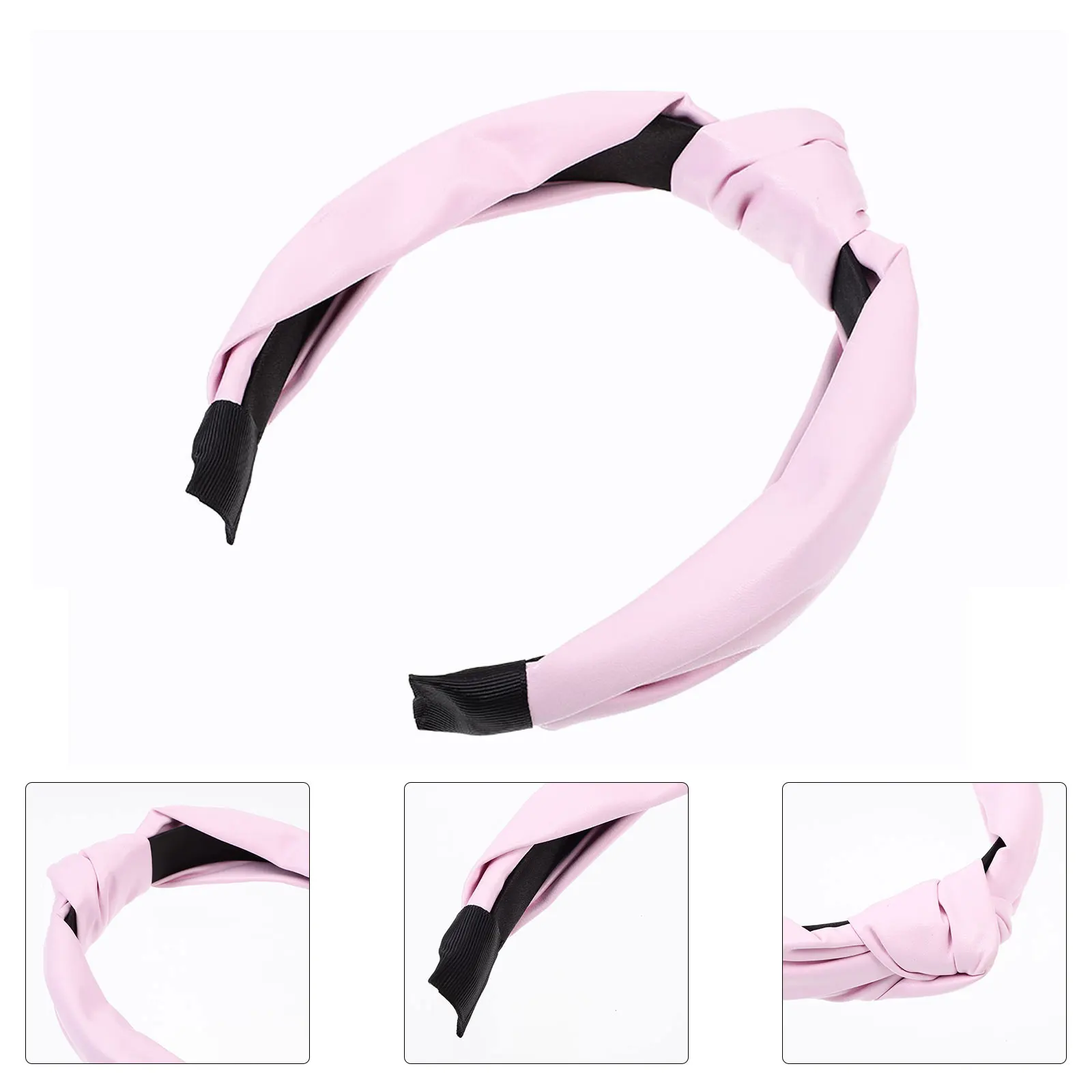 

1Pcs Chic PU Leather Headband Durable Lightweight Anti-slip Elegant Hair Band for Any Celebration