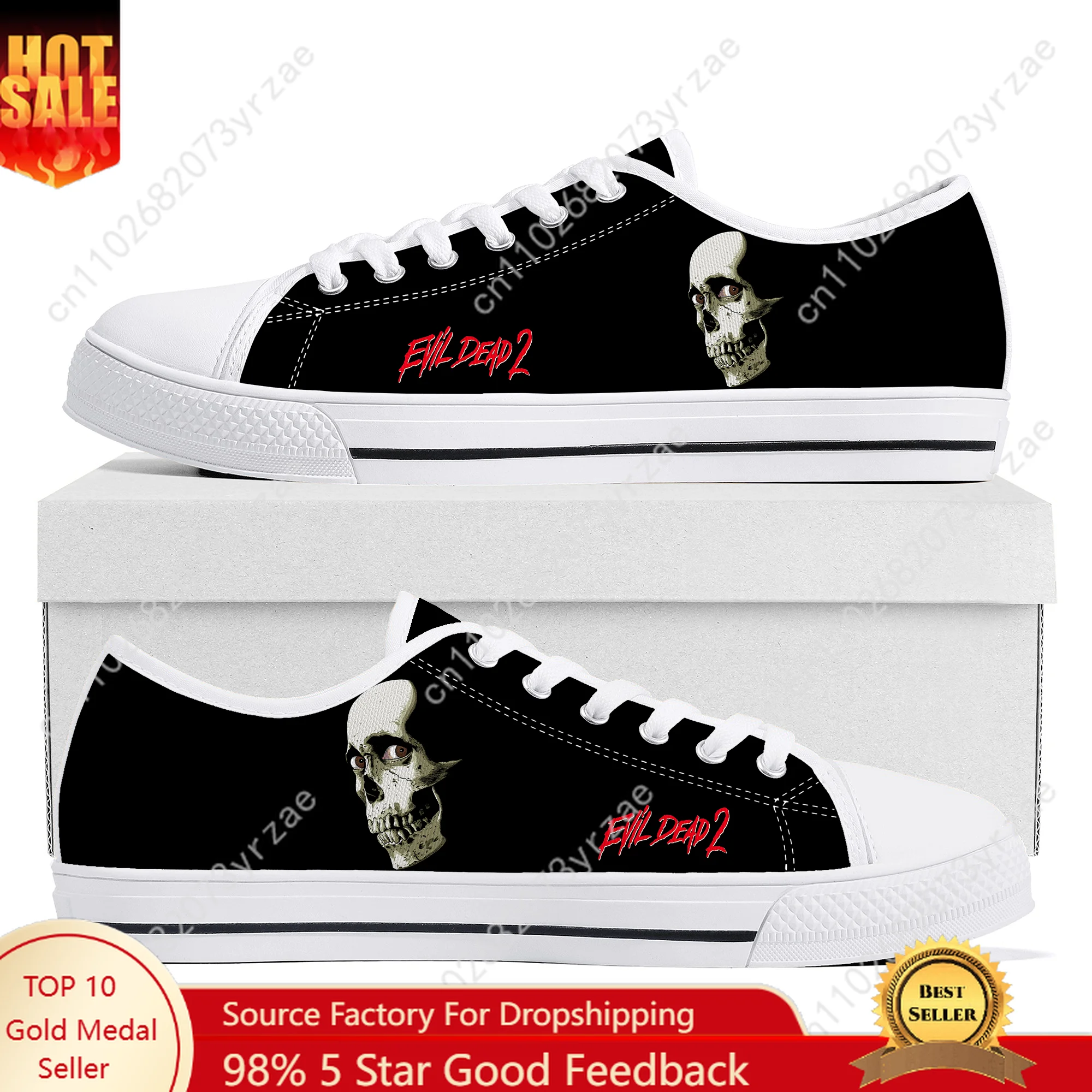 

Evil Dead II Low Top High Quality Sneaker Mens Womens Teenager Canvas Sneaker Personalized Casual Shoes Patterns Customize Shoes