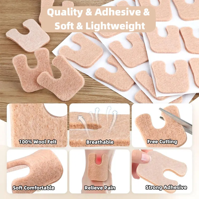 U-vormige middenvoetpads, meta-pads en kussens voor middenvoetgebieden - voor eelt, hielen en meer, draagbare eeltpads voor dames en heren