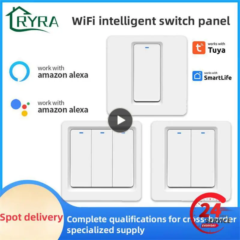 Meross Smart Light Switch WiFi Wall Switch Push Button 1 Way Switch Work with HomeKit Alexa Assistant SmartThings