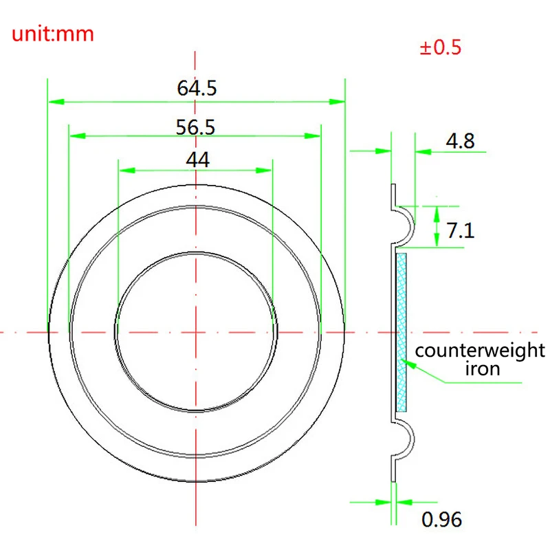 1PCS 65MM Bass Radiator Vibration Membrane Speaker Diaphragm Bass Radiator Auxiliary Vibration Plate Passive Bass Plate