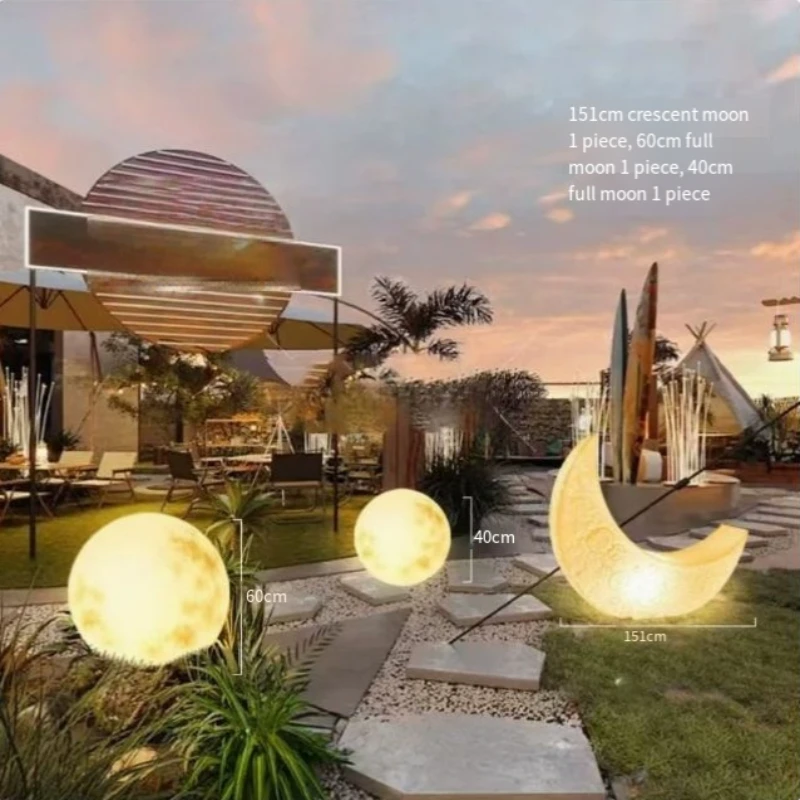 

Уличный солнечный светильник-лампа в форме луны, водонепроницаемый, для сада, газона, двора, патио, перезаряжаемый светодиодный светильник-шар, многофункциональный