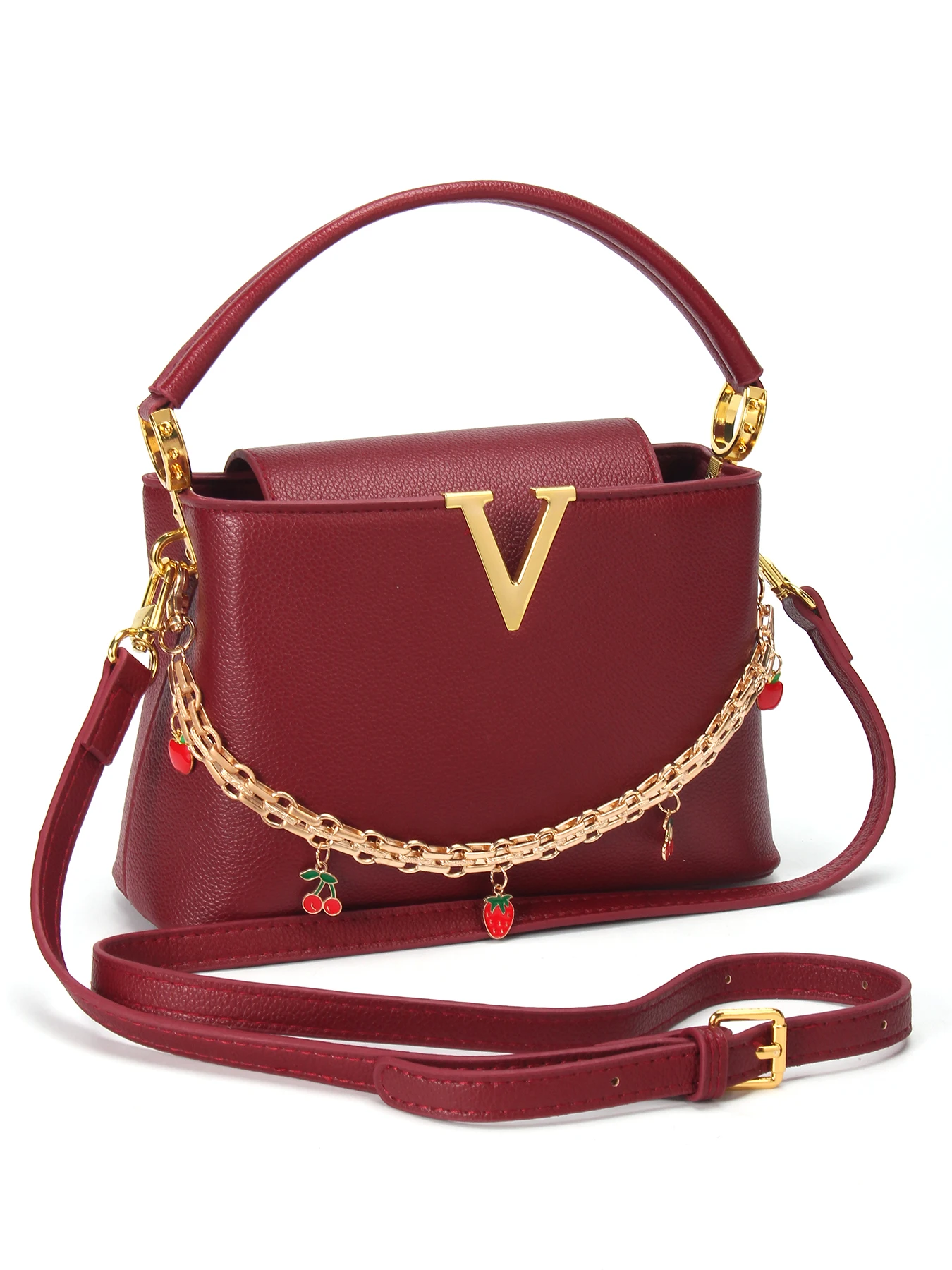 Gold V-Shaped Embellished Wome - Luxury Bags Affordable 评论和价格