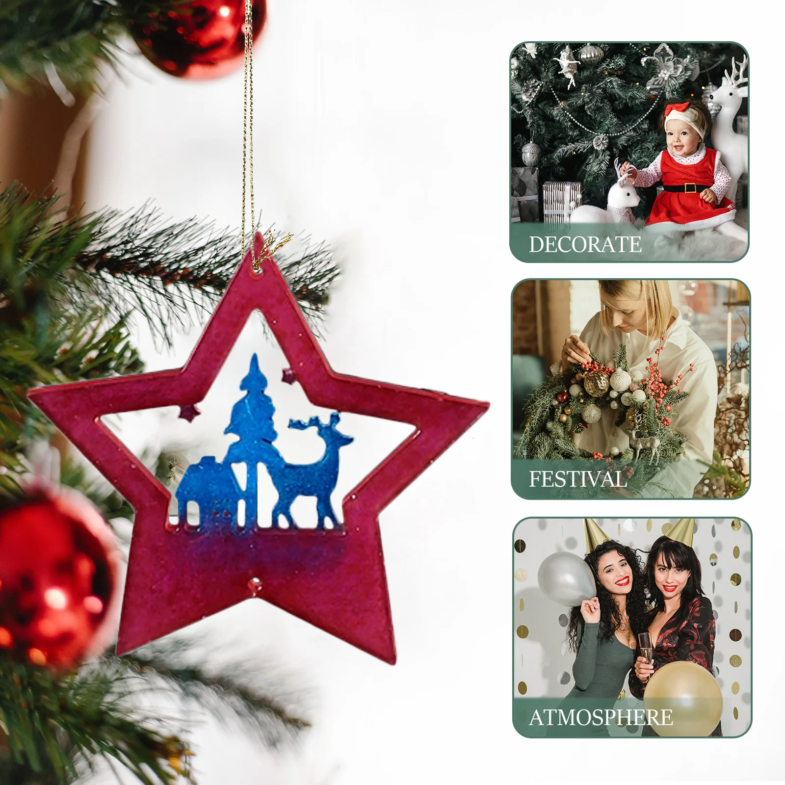 

Christmas Tree Star Pendant Molds Silica Gel DIY Crafts Resin Silicone Jewelry Parts Accessories Christmas Decor Gifts